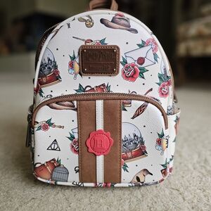 Loungefly White Backpack with Harry Potter Print